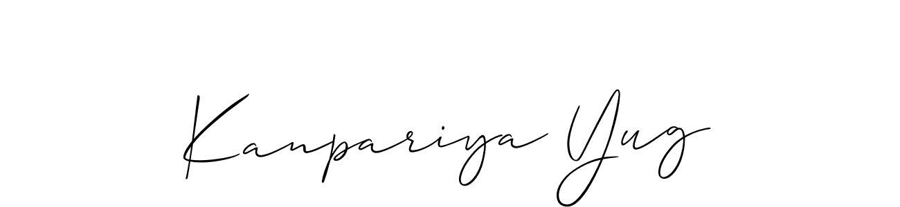 How to Draw Kanpariya Yug signature style? Allison_Script is a latest design signature styles for name Kanpariya Yug. Kanpariya Yug signature style 2 images and pictures png