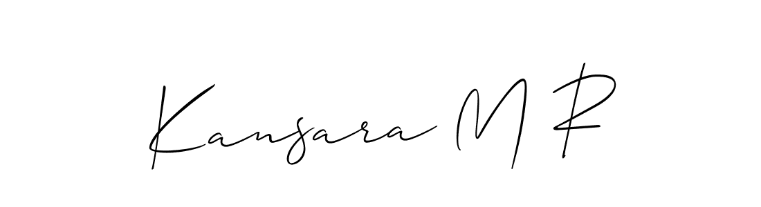 It looks lik you need a new signature style for name Kansara M R. Design unique handwritten (Allison_Script) signature with our free signature maker in just a few clicks. Kansara M R signature style 2 images and pictures png