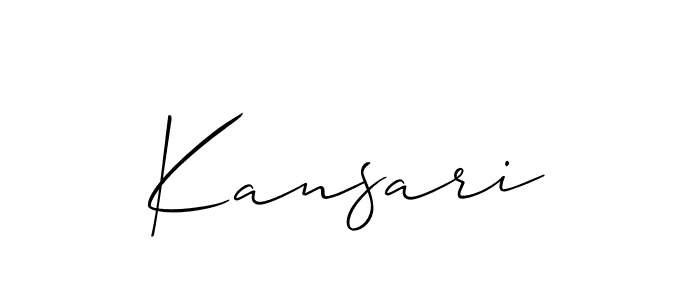 Make a beautiful signature design for name Kansari. With this signature (Allison_Script) style, you can create a handwritten signature for free. Kansari signature style 2 images and pictures png