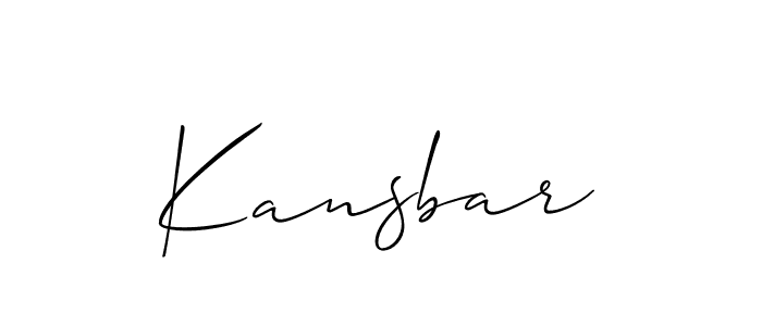 Design your own signature with our free online signature maker. With this signature software, you can create a handwritten (Allison_Script) signature for name Kansbar. Kansbar signature style 2 images and pictures png