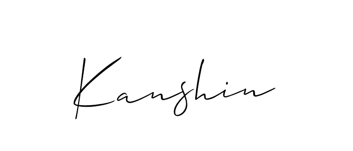 How to make Kanshin signature? Allison_Script is a professional autograph style. Create handwritten signature for Kanshin name. Kanshin signature style 2 images and pictures png