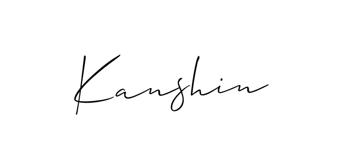 Use a signature maker to create a handwritten signature online. With this signature software, you can design (Allison_Script) your own signature for name Kanshin. Kanshin signature style 2 images and pictures png
