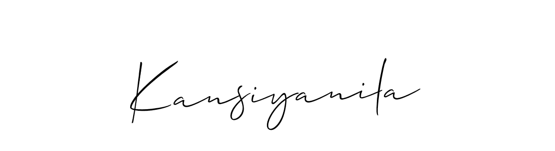 Use a signature maker to create a handwritten signature online. With this signature software, you can design (Allison_Script) your own signature for name Kansiyanila. Kansiyanila signature style 2 images and pictures png