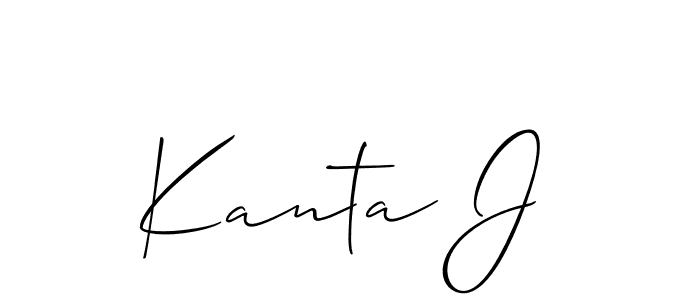 How to make Kanta J signature? Allison_Script is a professional autograph style. Create handwritten signature for Kanta J name. Kanta J signature style 2 images and pictures png