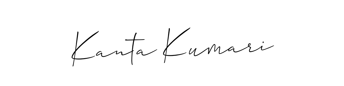 How to make Kanta Kumari name signature. Use Allison_Script style for creating short signs online. This is the latest handwritten sign. Kanta Kumari signature style 2 images and pictures png