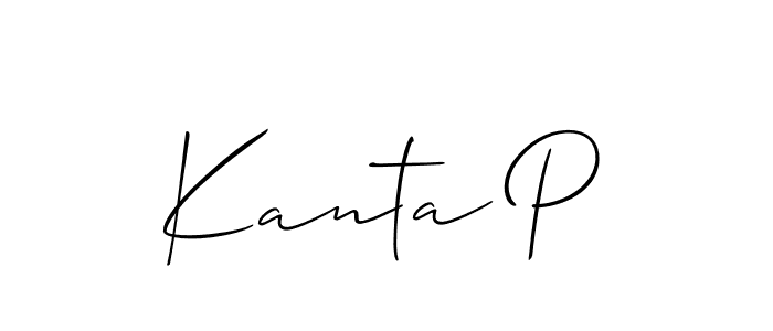 How to make Kanta P signature? Allison_Script is a professional autograph style. Create handwritten signature for Kanta P name. Kanta P signature style 2 images and pictures png