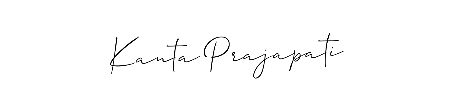 The best way (Allison_Script) to make a short signature is to pick only two or three words in your name. The name Kanta Prajapati include a total of six letters. For converting this name. Kanta Prajapati signature style 2 images and pictures png