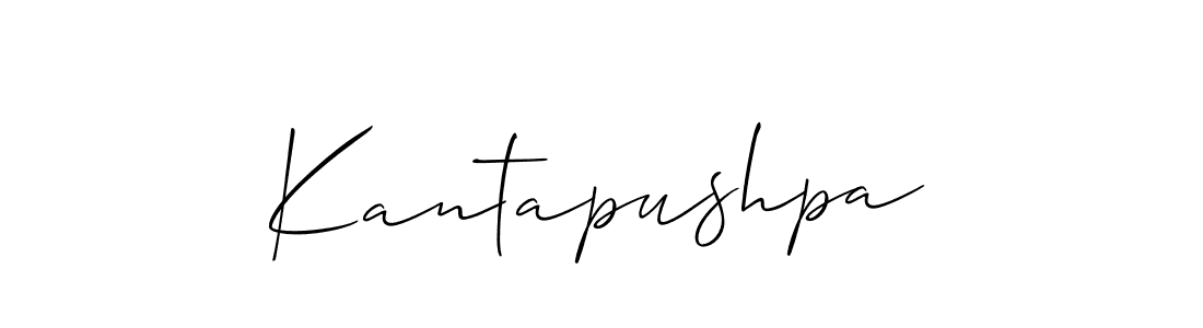You should practise on your own different ways (Allison_Script) to write your name (Kantapushpa) in signature. don't let someone else do it for you. Kantapushpa signature style 2 images and pictures png