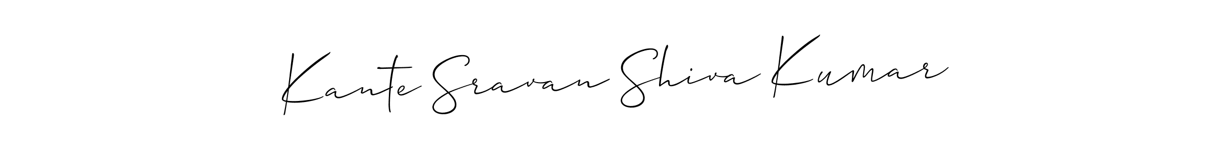 if you are searching for the best signature style for your name Kante Sravan Shiva Kumar. so please give up your signature search. here we have designed multiple signature styles  using Allison_Script. Kante Sravan Shiva Kumar signature style 2 images and pictures png