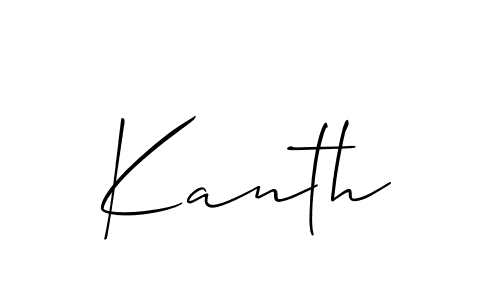You should practise on your own different ways (Allison_Script) to write your name (Kanth) in signature. don't let someone else do it for you. Kanth signature style 2 images and pictures png