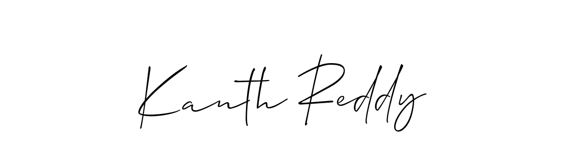 Make a beautiful signature design for name Kanth Reddy. With this signature (Allison_Script) style, you can create a handwritten signature for free. Kanth Reddy signature style 2 images and pictures png