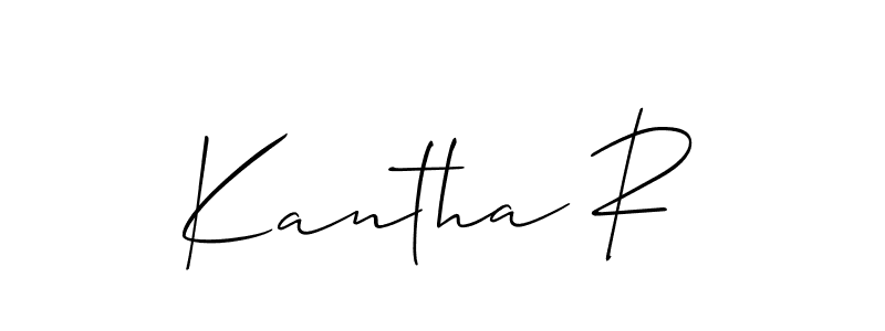 How to make Kantha R name signature. Use Allison_Script style for creating short signs online. This is the latest handwritten sign. Kantha R signature style 2 images and pictures png