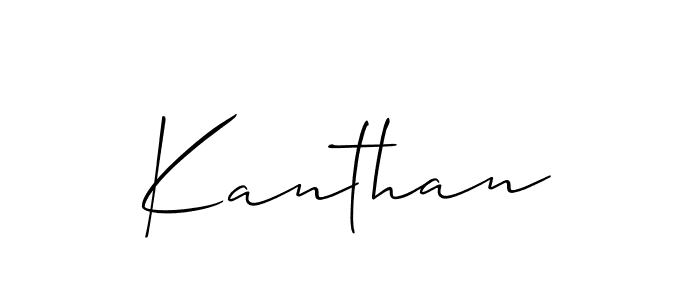 Design your own signature with our free online signature maker. With this signature software, you can create a handwritten (Allison_Script) signature for name Kanthan. Kanthan signature style 2 images and pictures png