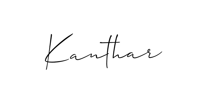 How to make Kanthar signature? Allison_Script is a professional autograph style. Create handwritten signature for Kanthar name. Kanthar signature style 2 images and pictures png