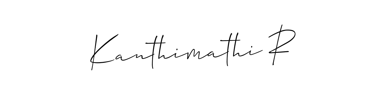 Use a signature maker to create a handwritten signature online. With this signature software, you can design (Allison_Script) your own signature for name Kanthimathi R. Kanthimathi R signature style 2 images and pictures png