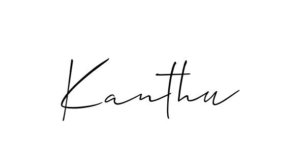 Make a beautiful signature design for name Kanthu. With this signature (Allison_Script) style, you can create a handwritten signature for free. Kanthu signature style 2 images and pictures png