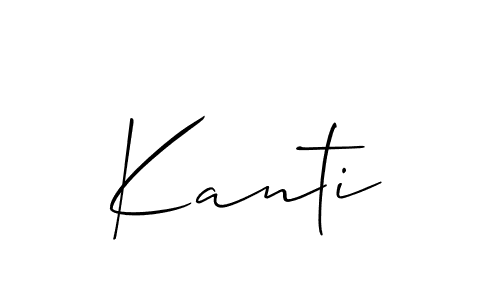 Use a signature maker to create a handwritten signature online. With this signature software, you can design (Allison_Script) your own signature for name Kanti. Kanti signature style 2 images and pictures png