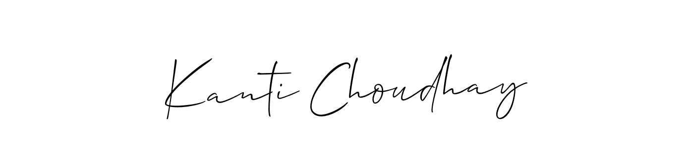 Use a signature maker to create a handwritten signature online. With this signature software, you can design (Allison_Script) your own signature for name Kanti Choudhay. Kanti Choudhay signature style 2 images and pictures png