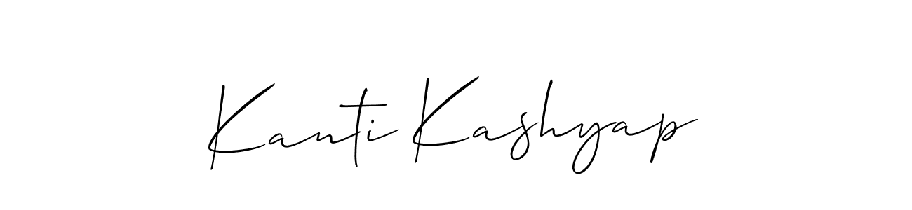 Also You can easily find your signature by using the search form. We will create Kanti Kashyap name handwritten signature images for you free of cost using Allison_Script sign style. Kanti Kashyap signature style 2 images and pictures png