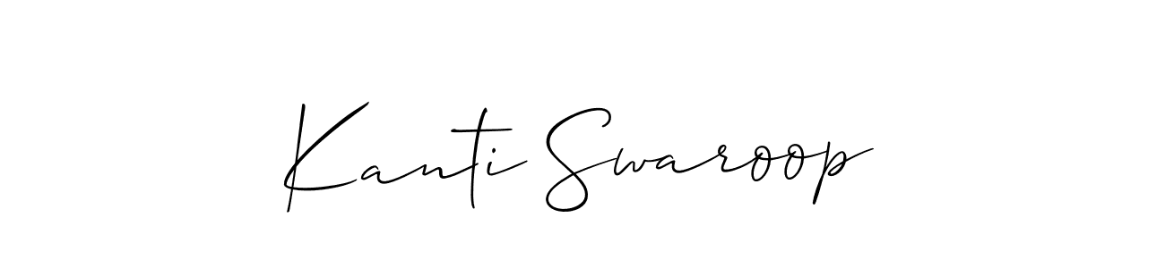 Also You can easily find your signature by using the search form. We will create Kanti Swaroop name handwritten signature images for you free of cost using Allison_Script sign style. Kanti Swaroop signature style 2 images and pictures png