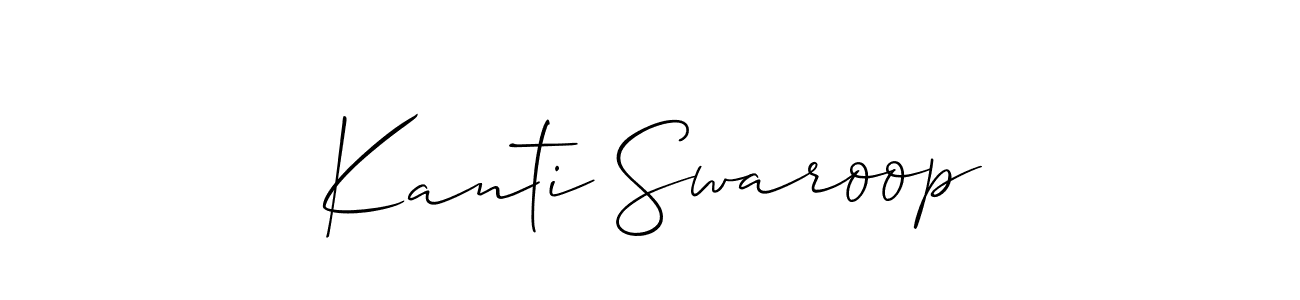 Also You can easily find your signature by using the search form. We will create Kanti Swaroop name handwritten signature images for you free of cost using Allison_Script sign style. Kanti Swaroop signature style 2 images and pictures png