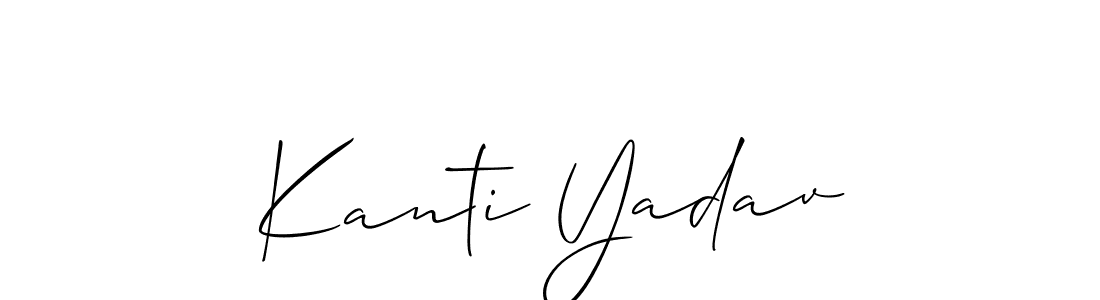 The best way (Allison_Script) to make a short signature is to pick only two or three words in your name. The name Kanti Yadav include a total of six letters. For converting this name. Kanti Yadav signature style 2 images and pictures png