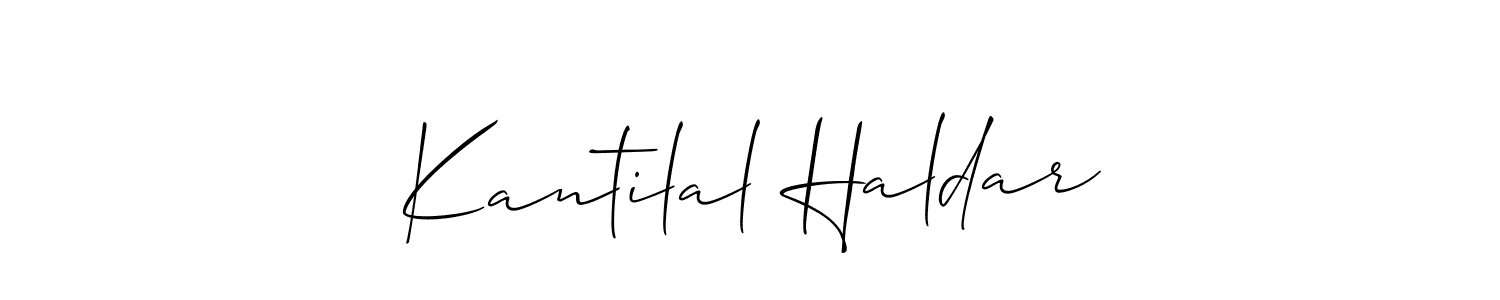 How to make Kantilal Haldar name signature. Use Allison_Script style for creating short signs online. This is the latest handwritten sign. Kantilal Haldar signature style 2 images and pictures png