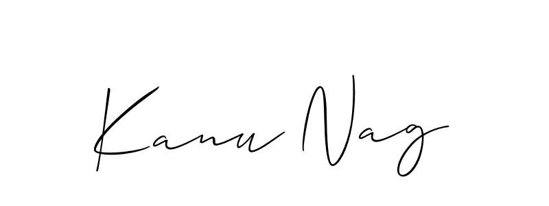 How to make Kanu Nag signature? Allison_Script is a professional autograph style. Create handwritten signature for Kanu Nag name. Kanu Nag signature style 2 images and pictures png