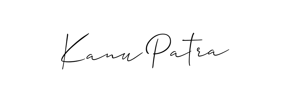 How to make Kanu Patra name signature. Use Allison_Script style for creating short signs online. This is the latest handwritten sign. Kanu Patra signature style 2 images and pictures png