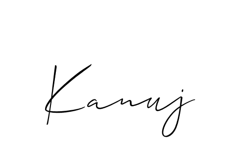 How to make Kanuj name signature. Use Allison_Script style for creating short signs online. This is the latest handwritten sign. Kanuj signature style 2 images and pictures png