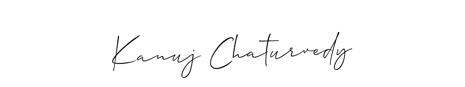 Make a short Kanuj Chaturvedy signature style. Manage your documents anywhere anytime using Allison_Script. Create and add eSignatures, submit forms, share and send files easily. Kanuj Chaturvedy signature style 2 images and pictures png