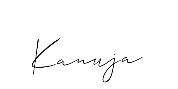 Create a beautiful signature design for name Kanuja. With this signature (Allison_Script) fonts, you can make a handwritten signature for free. Kanuja signature style 2 images and pictures png
