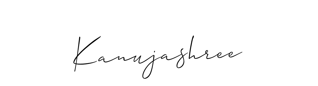How to make Kanujashree name signature. Use Allison_Script style for creating short signs online. This is the latest handwritten sign. Kanujashree signature style 2 images and pictures png
