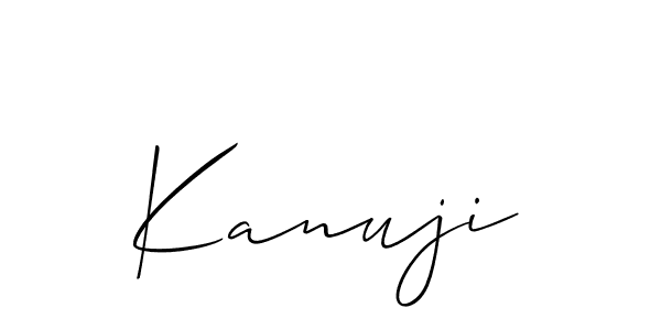 How to make Kanuji signature? Allison_Script is a professional autograph style. Create handwritten signature for Kanuji name. Kanuji signature style 2 images and pictures png