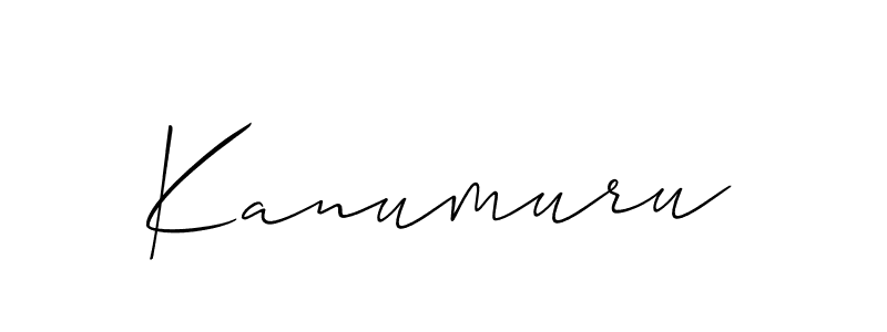 Use a signature maker to create a handwritten signature online. With this signature software, you can design (Allison_Script) your own signature for name Kanumuru. Kanumuru signature style 2 images and pictures png