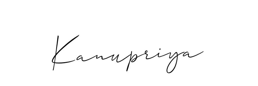 Also we have Kanupriya name is the best signature style. Create professional handwritten signature collection using Allison_Script autograph style. Kanupriya signature style 2 images and pictures png