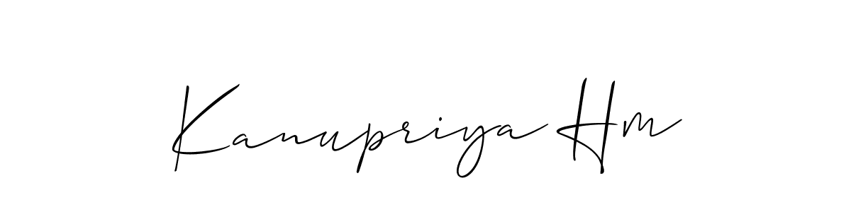 How to make Kanupriya Hm signature? Allison_Script is a professional autograph style. Create handwritten signature for Kanupriya Hm name. Kanupriya Hm signature style 2 images and pictures png