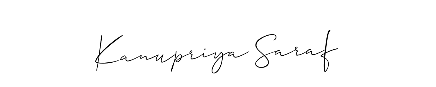 Design your own signature with our free online signature maker. With this signature software, you can create a handwritten (Allison_Script) signature for name Kanupriya Saraf. Kanupriya Saraf signature style 2 images and pictures png