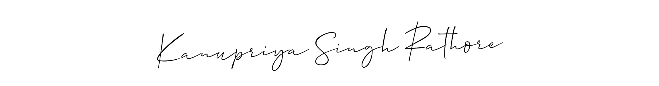 You should practise on your own different ways (Allison_Script) to write your name (Kanupriya Singh Rathore) in signature. don't let someone else do it for you. Kanupriya Singh Rathore signature style 2 images and pictures png