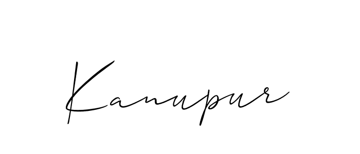 Create a beautiful signature design for name Kanupur. With this signature (Allison_Script) fonts, you can make a handwritten signature for free. Kanupur signature style 2 images and pictures png