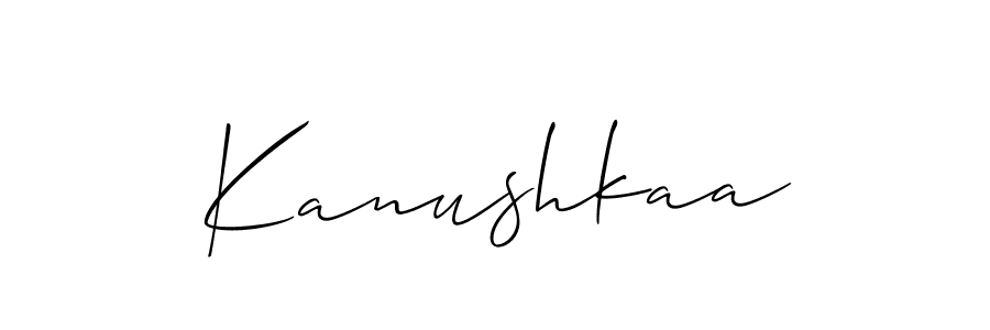 Create a beautiful signature design for name Kanushkaa. With this signature (Allison_Script) fonts, you can make a handwritten signature for free. Kanushkaa signature style 2 images and pictures png