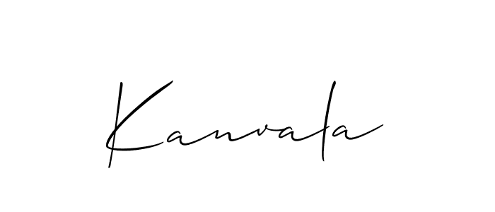 Design your own signature with our free online signature maker. With this signature software, you can create a handwritten (Allison_Script) signature for name Kanvala. Kanvala signature style 2 images and pictures png