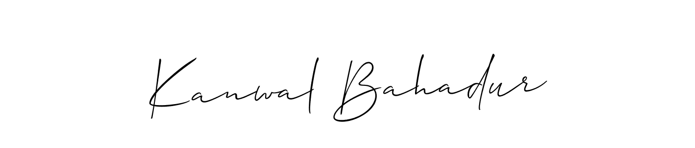 The best way (Allison_Script) to make a short signature is to pick only two or three words in your name. The name Kanwal Bahadur include a total of six letters. For converting this name. Kanwal Bahadur signature style 2 images and pictures png