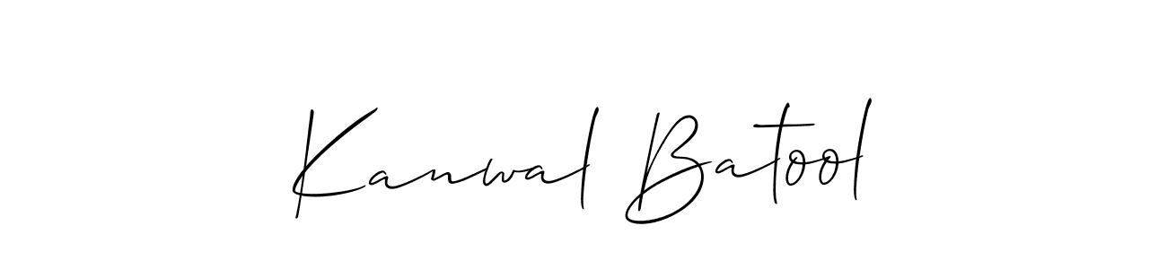 Create a beautiful signature design for name Kanwal Batool. With this signature (Allison_Script) fonts, you can make a handwritten signature for free. Kanwal Batool signature style 2 images and pictures png