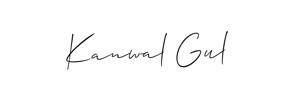 How to make Kanwal Gul name signature. Use Allison_Script style for creating short signs online. This is the latest handwritten sign. Kanwal Gul signature style 2 images and pictures png