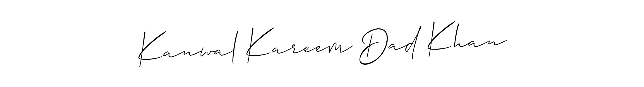 How to make Kanwal Kareem Dad Khan signature? Allison_Script is a professional autograph style. Create handwritten signature for Kanwal Kareem Dad Khan name. Kanwal Kareem Dad Khan signature style 2 images and pictures png