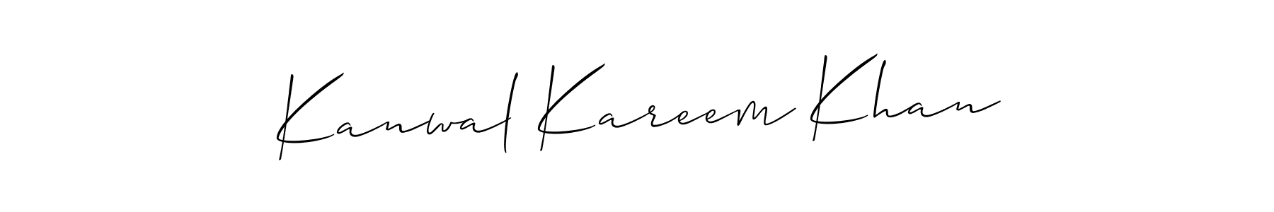 The best way (Allison_Script) to make a short signature is to pick only two or three words in your name. The name Kanwal Kareem Khan include a total of six letters. For converting this name. Kanwal Kareem Khan signature style 2 images and pictures png
