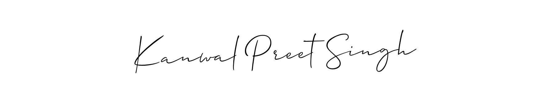 How to Draw Kanwal Preet Singh signature style? Allison_Script is a latest design signature styles for name Kanwal Preet Singh. Kanwal Preet Singh signature style 2 images and pictures png