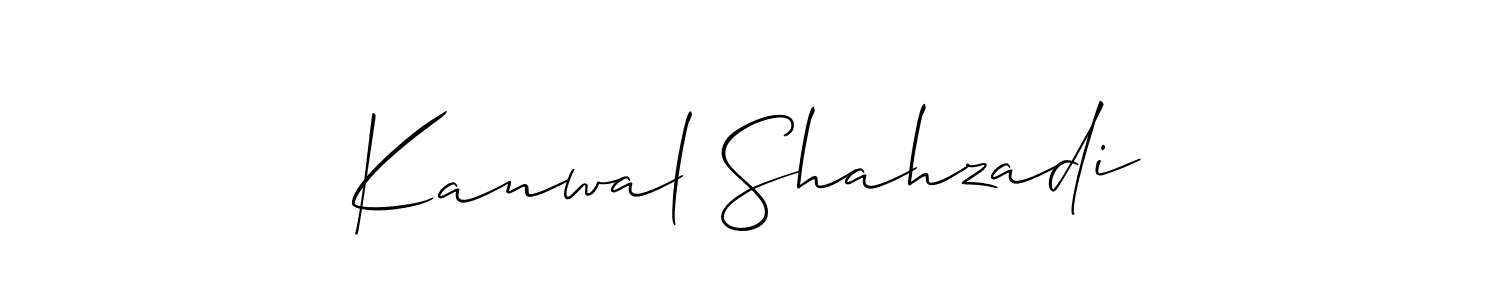 The best way (Allison_Script) to make a short signature is to pick only two or three words in your name. The name Kanwal Shahzadi include a total of six letters. For converting this name. Kanwal Shahzadi signature style 2 images and pictures png