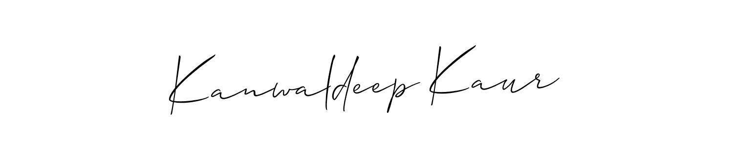 Make a beautiful signature design for name Kanwaldeep Kaur. With this signature (Allison_Script) style, you can create a handwritten signature for free. Kanwaldeep Kaur signature style 2 images and pictures png